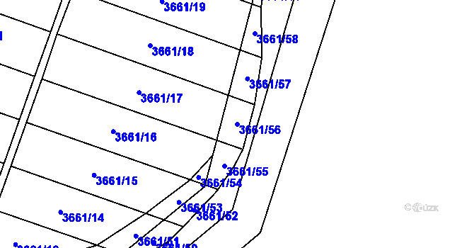 Parcela st. 3661/56 v KÚ Břeclav, Katastrální mapa