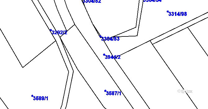 Parcela st. 3944/2 v KÚ Břeclav, Katastrální mapa
