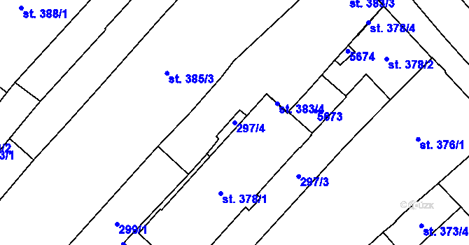Parcela st. 297/4 v KÚ Břeclav, Katastrální mapa