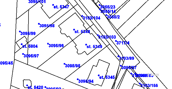 Parcela st. 5349 v KÚ Břeclav, Katastrální mapa