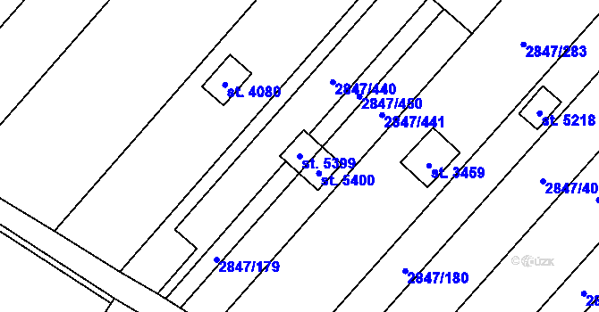 Parcela st. 5399 v KÚ Břeclav, Katastrální mapa