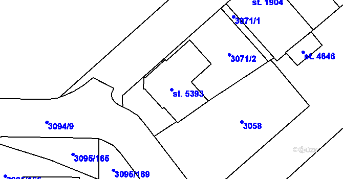 Parcela st. 5393 v KÚ Břeclav, Katastrální mapa