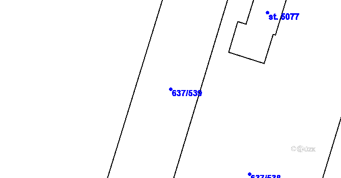 Parcela st. 637/539 v KÚ Břeclav, Katastrální mapa
