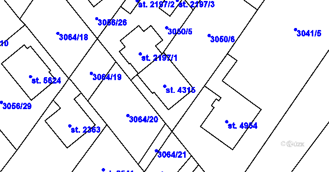 Parcela st. 4315 v KÚ Břeclav, Katastrální mapa