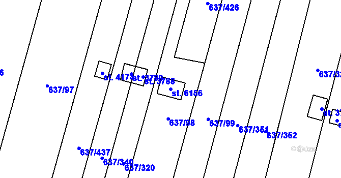 Parcela st. 6156 v KÚ Břeclav, Katastrální mapa