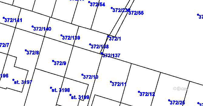 Parcela st. 372/137 v KÚ Břeclav, Katastrální mapa