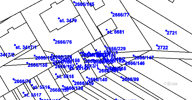 Parcela st. 5597/1 v KÚ Břeclav, Katastrální mapa