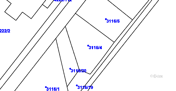 Parcela st. 3116/4 v KÚ Břeclav, Katastrální mapa