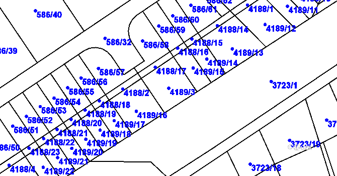 Parcela st. 4189/3 v KÚ Břeclav, Katastrální mapa