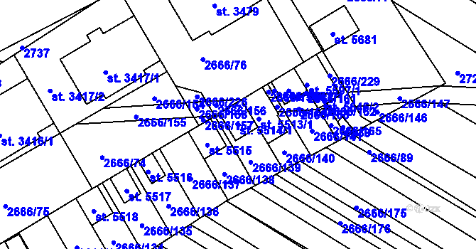 Parcela st. 5514/1 v KÚ Břeclav, Katastrální mapa