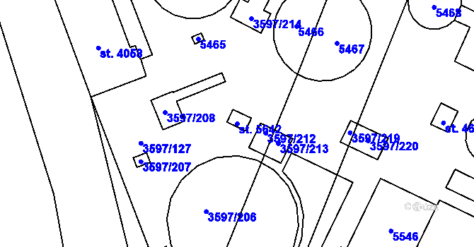 Parcela st. 5642 v KÚ Břeclav, Katastrální mapa