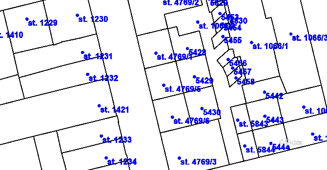 Parcela st. 4769/5 v KÚ Břeclav, Katastrální mapa