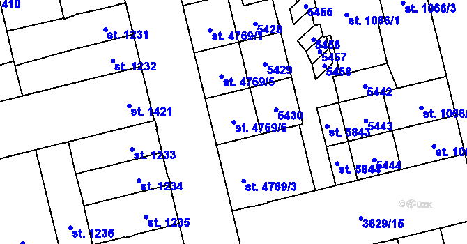 Parcela st. 4769/6 v KÚ Břeclav, Katastrální mapa
