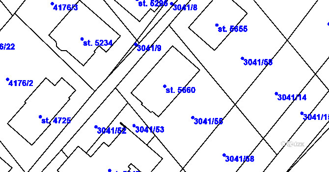 Parcela st. 5660 v KÚ Břeclav, Katastrální mapa
