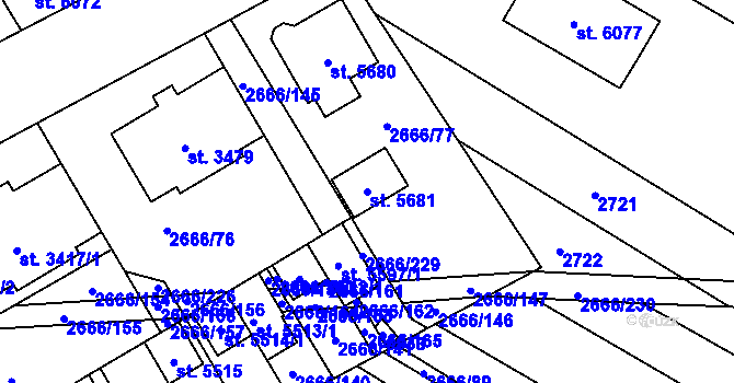 Parcela st. 5681 v KÚ Břeclav, Katastrální mapa