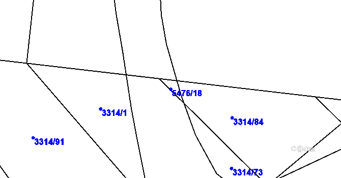 Parcela st. 5476/18 v KÚ Břeclav, Katastrální mapa