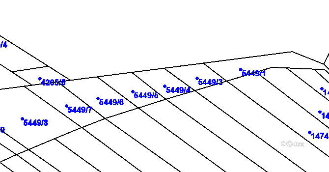 Parcela st. 5449/4 v KÚ Břeclav, Katastrální mapa