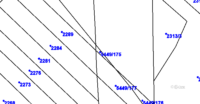 Parcela st. 5449/175 v KÚ Břeclav, Katastrální mapa