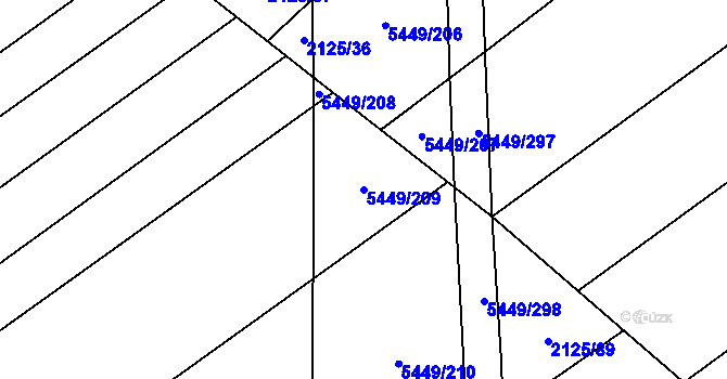 Parcela st. 5449/209 v KÚ Břeclav, Katastrální mapa