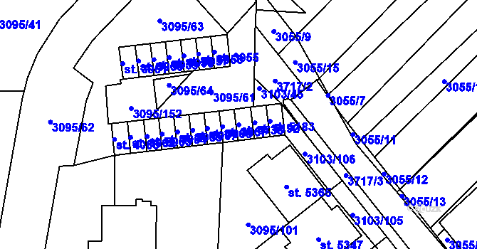 Parcela st. 5738 v KÚ Břeclav, Katastrální mapa