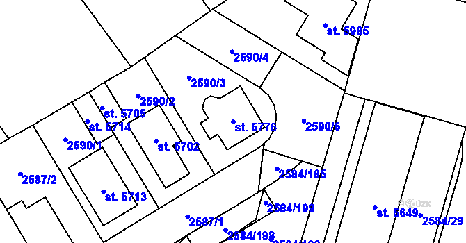 Parcela st. 5776 v KÚ Břeclav, Katastrální mapa