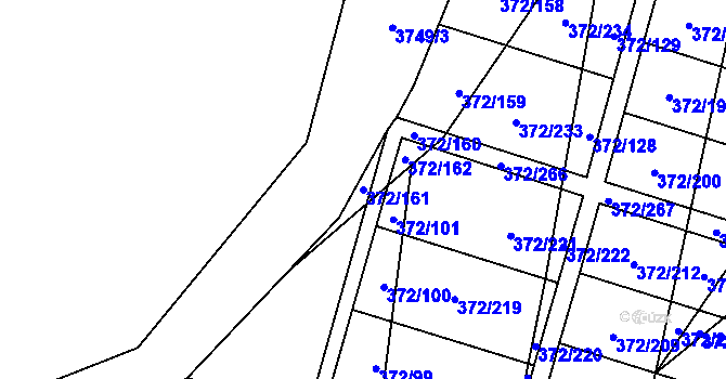 Parcela st. 372/161 v KÚ Břeclav, Katastrální mapa