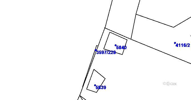 Parcela st. 3597/228 v KÚ Břeclav, Katastrální mapa