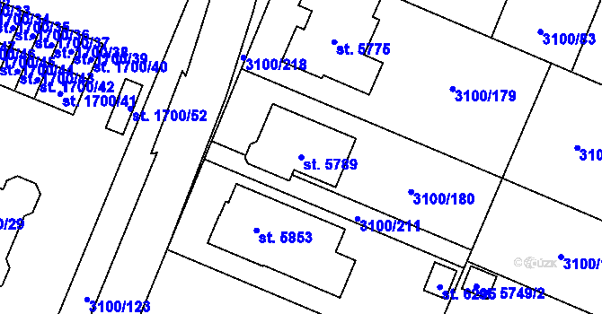 Parcela st. 5789 v KÚ Břeclav, Katastrální mapa