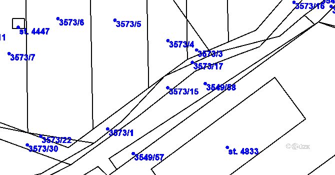 Parcela st. 3573/15 v KÚ Břeclav, Katastrální mapa