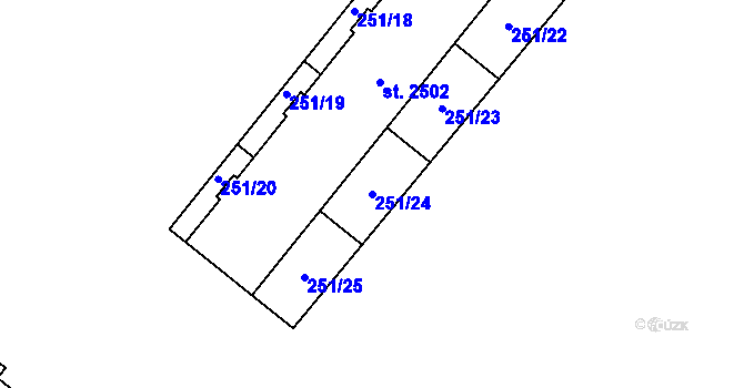 Parcela st. 251/24 v KÚ Břeclav, Katastrální mapa