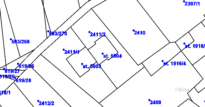 Parcela st. 5904 v KÚ Břeclav, Katastrální mapa