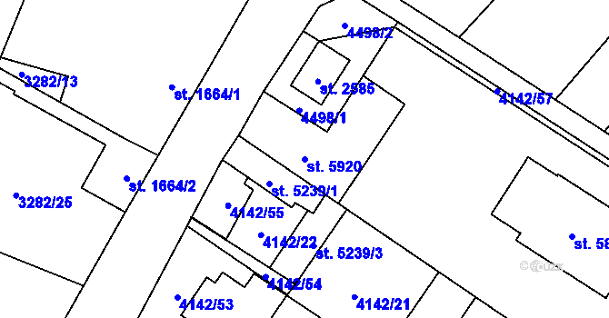 Parcela st. 5920 v KÚ Břeclav, Katastrální mapa