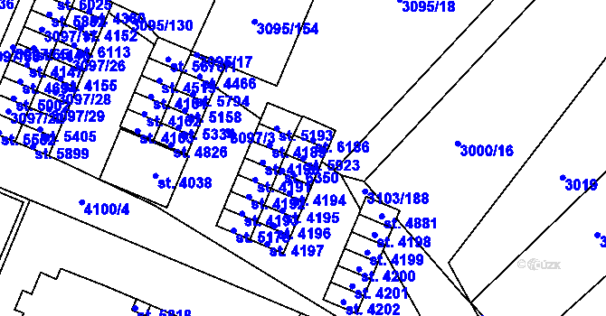 Parcela st. 5923 v KÚ Břeclav, Katastrální mapa