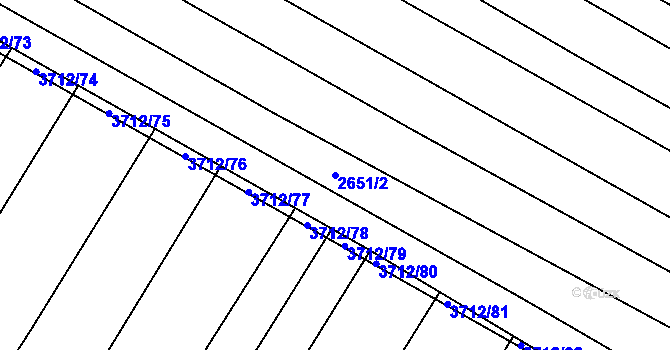Parcela st. 2651/2 v KÚ Břeclav, Katastrální mapa