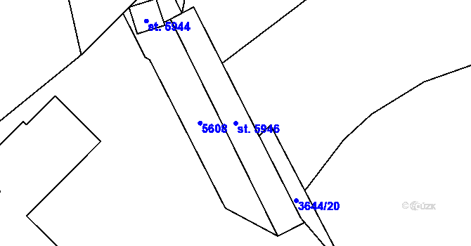 Parcela st. 5946 v KÚ Břeclav, Katastrální mapa