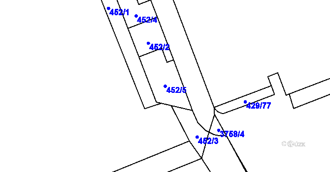 Parcela st. 452/5 v KÚ Břeclav, Katastrální mapa