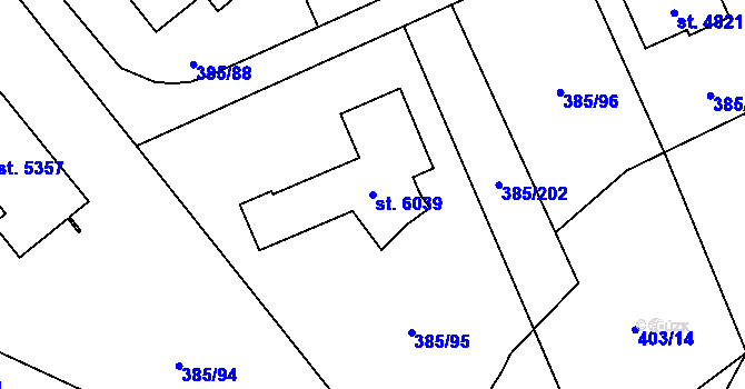 Parcela st. 6039 v KÚ Břeclav, Katastrální mapa