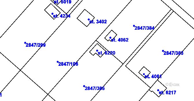 Parcela st. 6220 v KÚ Břeclav, Katastrální mapa