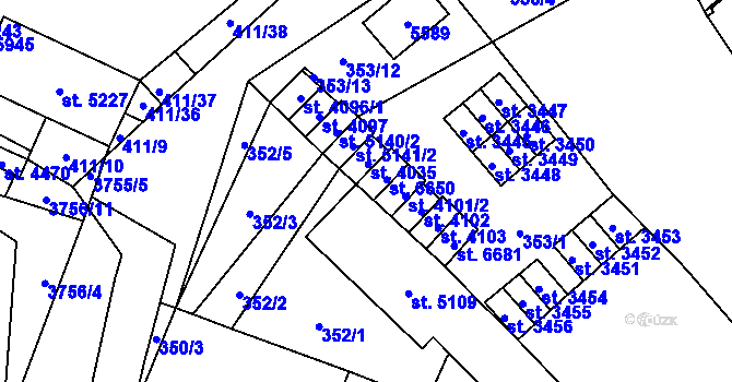 Parcela st. 353/15 v KÚ Břeclav, Katastrální mapa