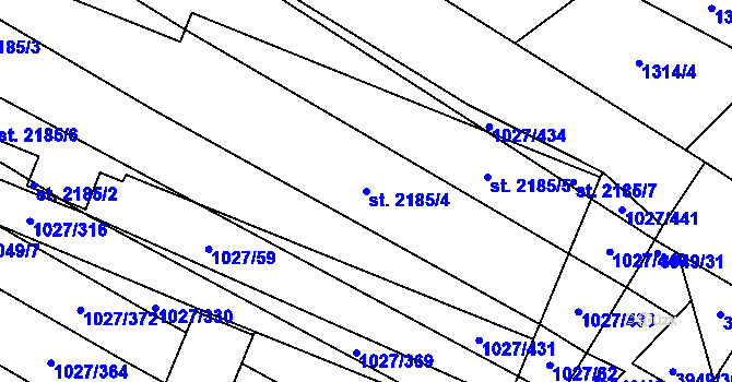 Parcela st. 2185/4 v KÚ Břeclav, Katastrální mapa