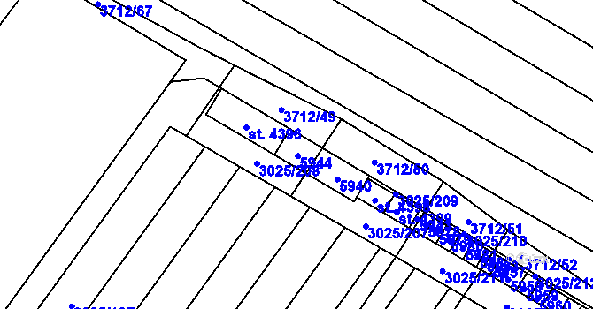 Parcela st. 4397/1 v KÚ Břeclav, Katastrální mapa