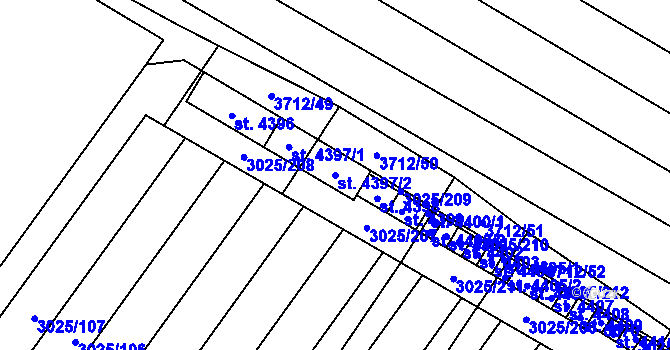 Parcela st. 4397/2 v KÚ Břeclav, Katastrální mapa