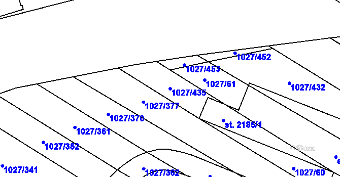 Parcela st. 1027/435 v KÚ Břeclav, Katastrální mapa