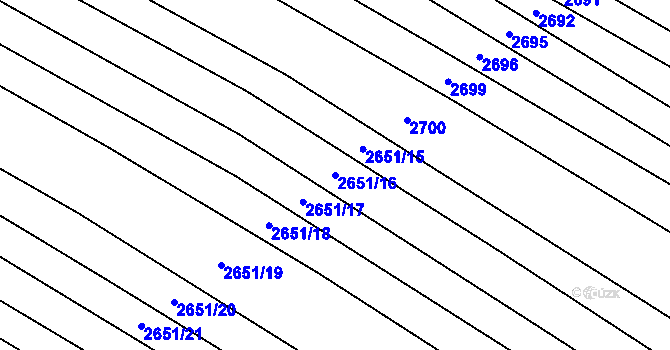 Parcela st. 2651/16 v KÚ Břeclav, Katastrální mapa