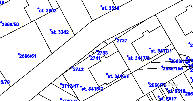 Parcela st. 2738 v KÚ Břeclav, Katastrální mapa