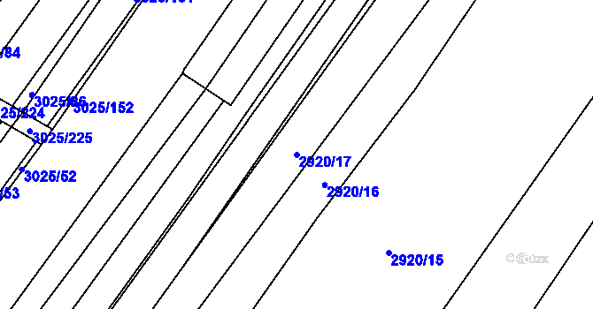 Parcela st. 2920/17 v KÚ Břeclav, Katastrální mapa