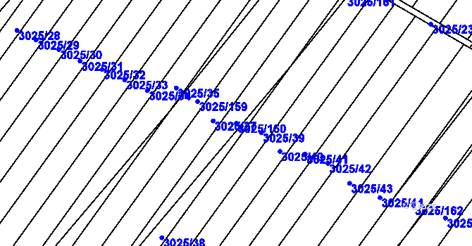Parcela st. 3025/160 v KÚ Břeclav, Katastrální mapa