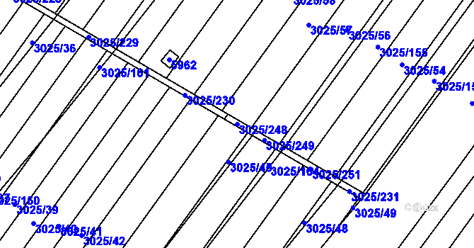 Parcela st. 3025/248 v KÚ Břeclav, Katastrální mapa