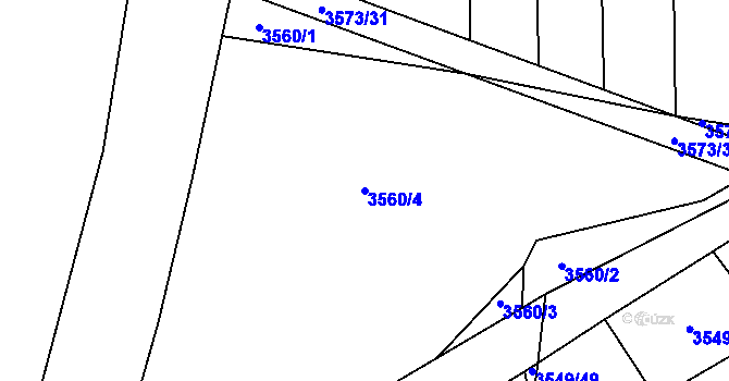 Parcela st. 3560/4 v KÚ Břeclav, Katastrální mapa
