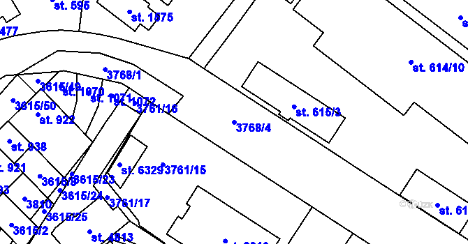 Parcela st. 3768/4 v KÚ Břeclav, Katastrální mapa